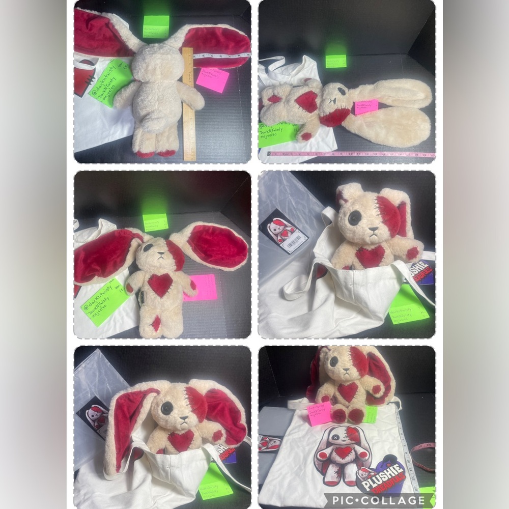 LAST DAY! BNIB GENUINE PLUSHIE DREADFUL LOVE RABBIT AND MATCHING TOTE - Picture 13 of 16